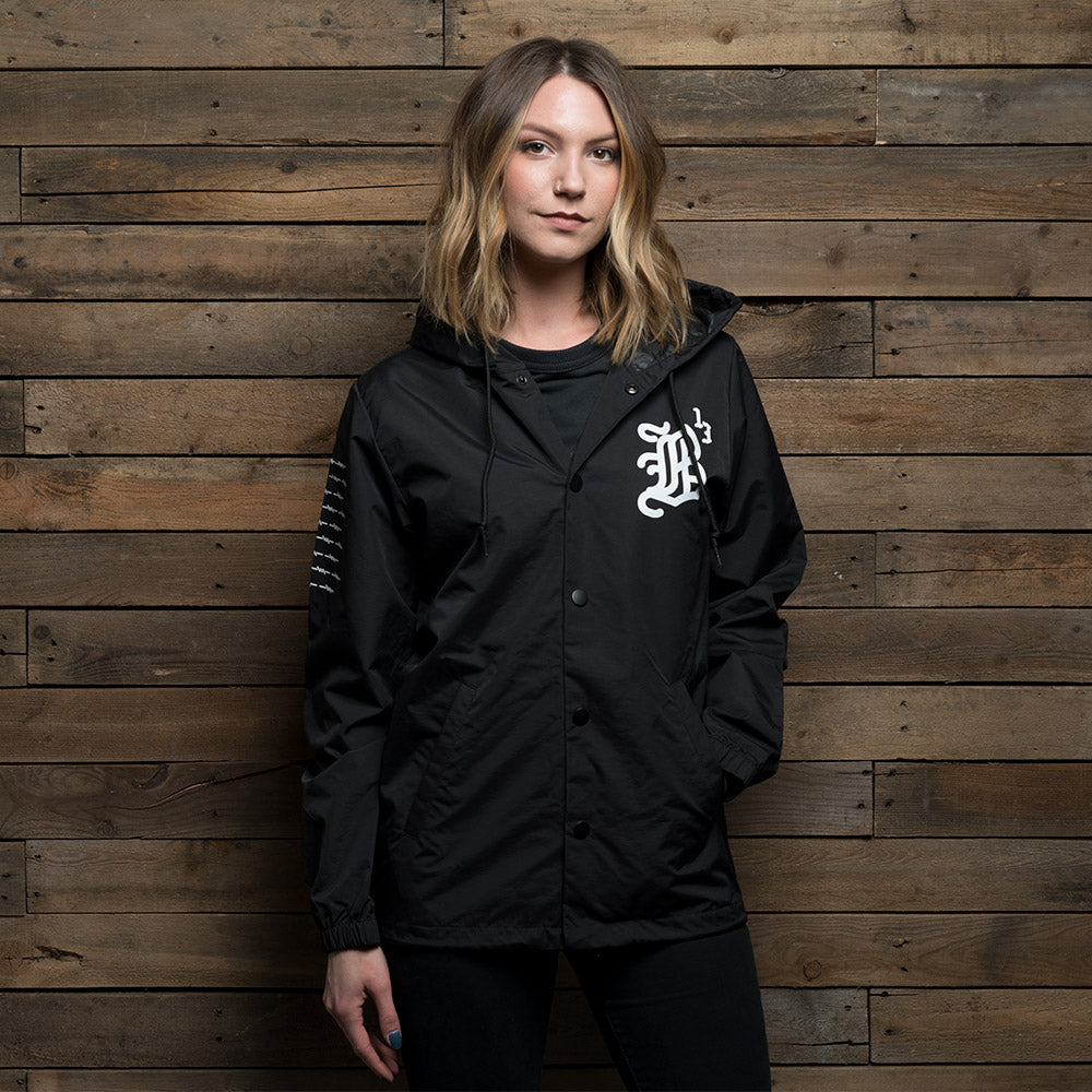 Bound By Blood B13 Unisex Black Hooded Button-Up Jacket