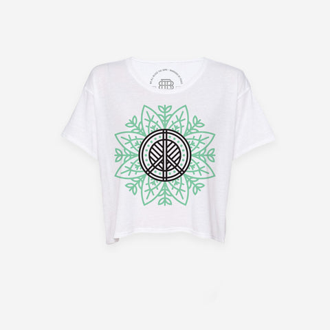 Bound By Blood Nature Lotus Women's White Crop Top