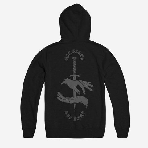 Bound By Blood Our Blood Our Bond Black Unisex Zip Hoodie