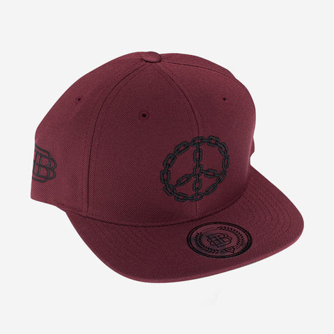 Bound By Blood Peace Chain Burgundy Flatbrim Snapback Hat