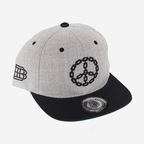 Bound By Blood Peace Chain Heather Grey Flatbrim Snapback Hat