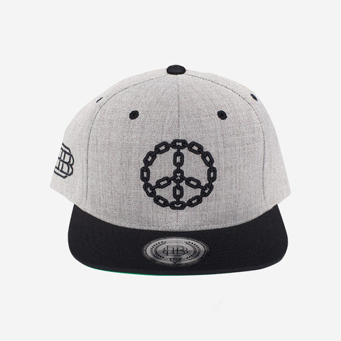 Bound By Blood Peace Chain Heather Grey Flatbrim Snapback Hat