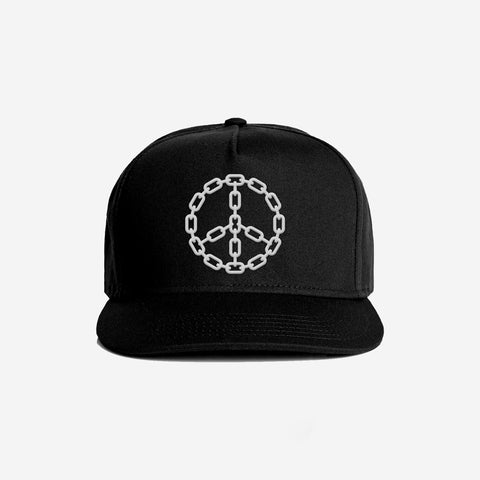 Bound By Blood Peace Chain Black & White 5-Panel Snapback Hat