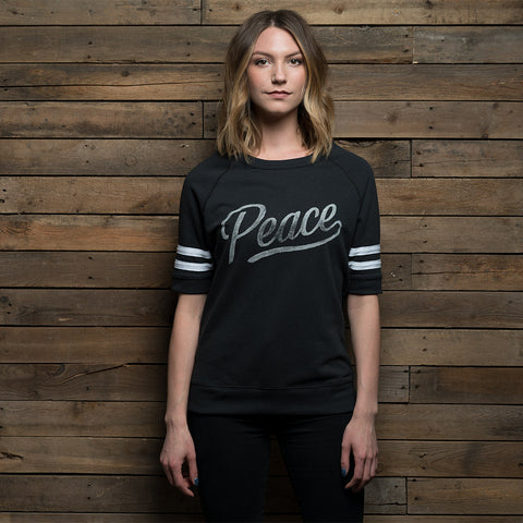 Bound By Blood Team Peace Black Women's Short Sleeve Crewneck