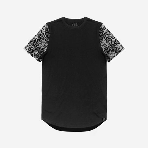 Bound By Blood Lotus Pattern Sleeve Print Premium Unisex Black T-Shirt