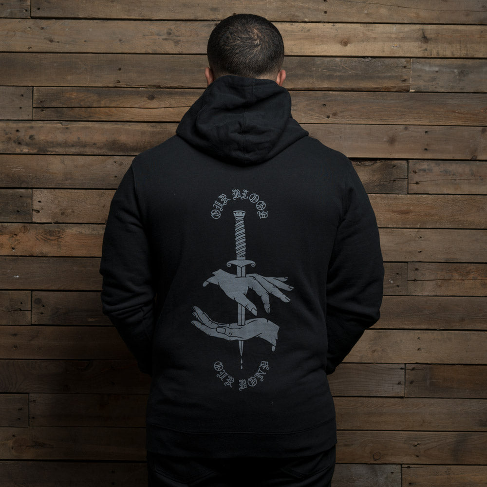 Bound By Blood Our Blood Our Bond Black Unisex Zip Hoodie