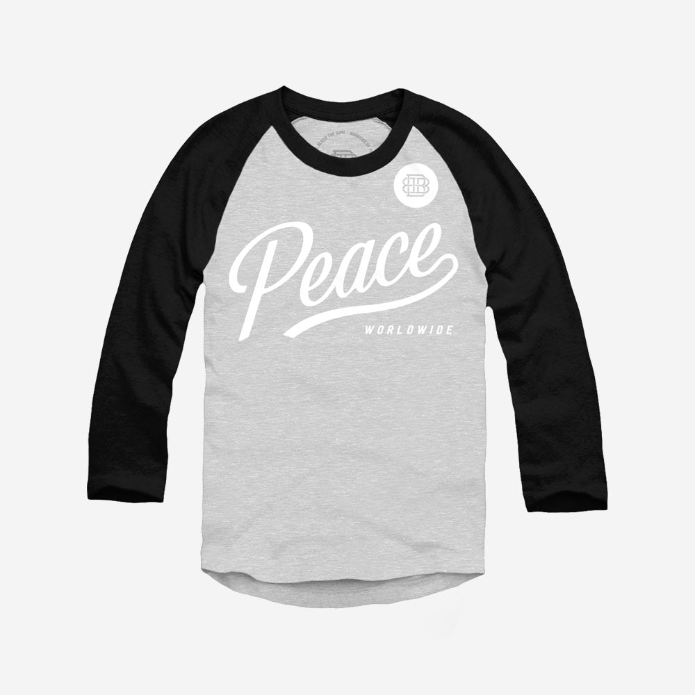 grey peace baseball tee grey peace baseball tee