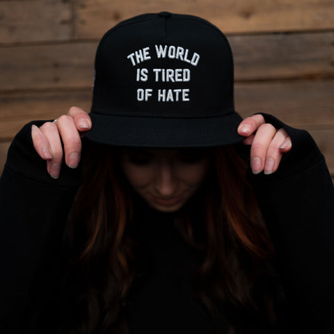 Bound By Blood Tired of Hate Black & White 5-Panel Snapback Hat
