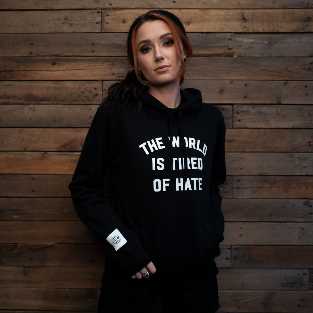 Bound By Blood Tired of Hate Text Hoodie